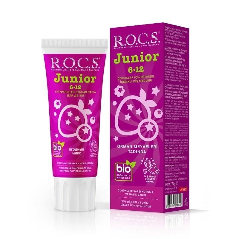 ROCS Junior 6-12 Yaş Diş Macunu Florürsüz (Yutulabilir) - Orman Meyveli 60ml