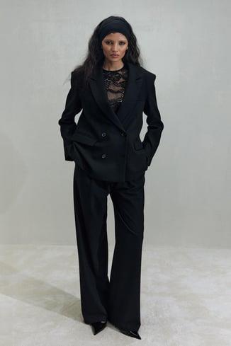 Siyah Janet Bol Paça Pantolon