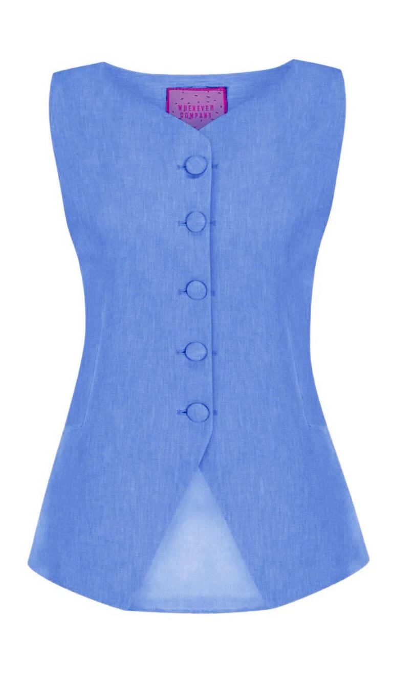 İndigo Fit Önden Düğmeli Yelek