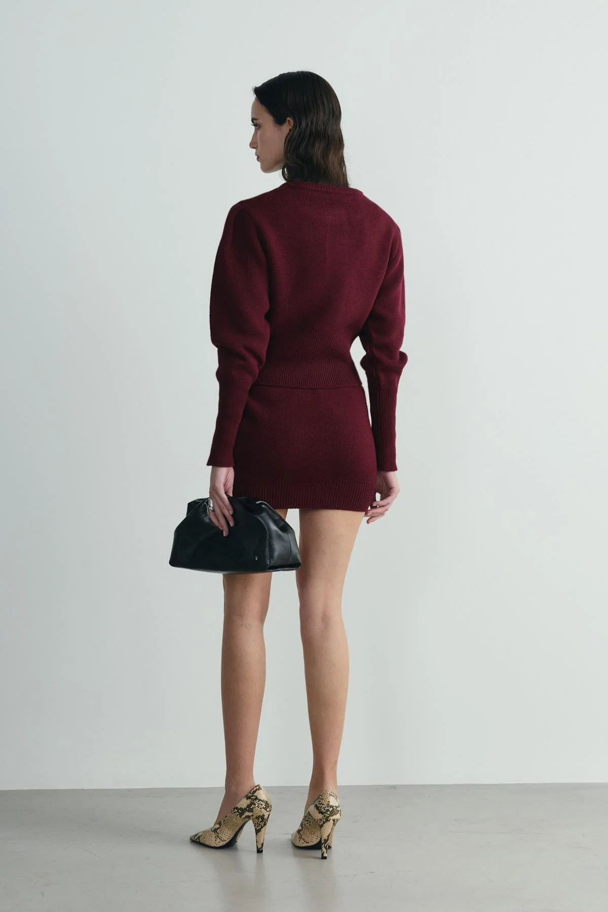 Bordo Lucy Triko Mini Etek