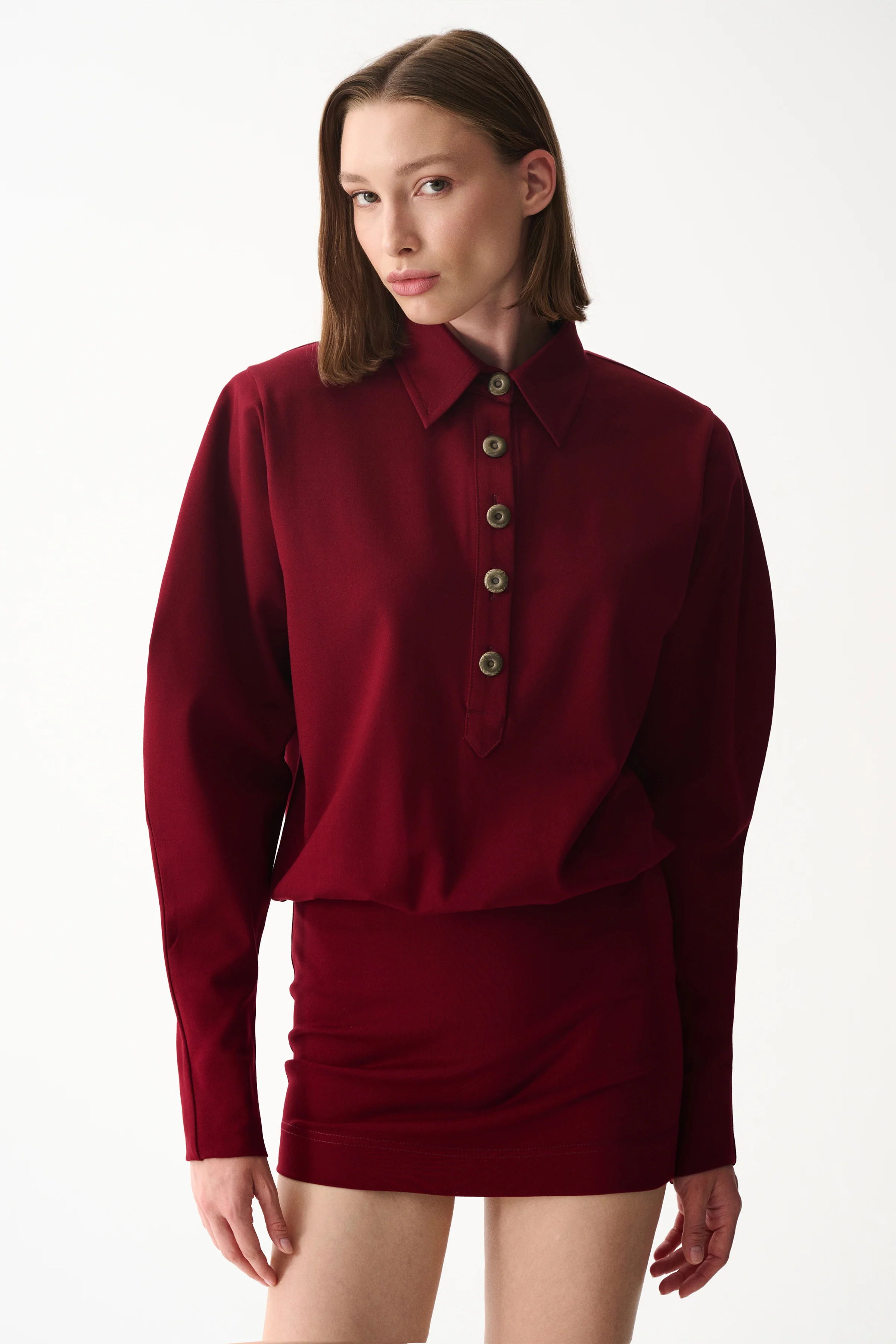 LUCKY ELBİSE / BORDO