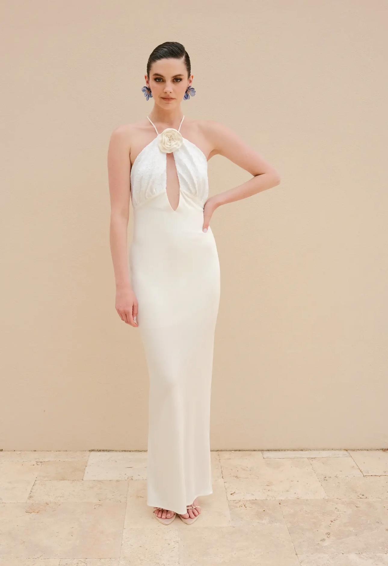 Alba Low-cut Long Dress