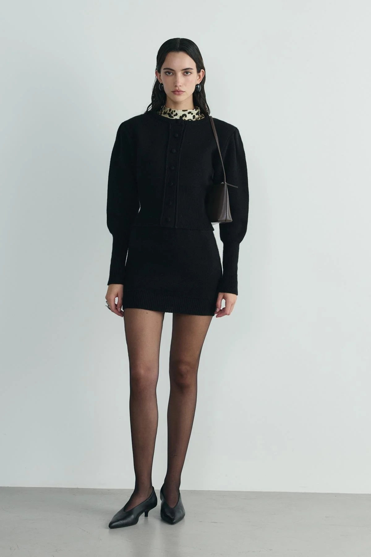 Siyah Lucy Triko Mini Etek