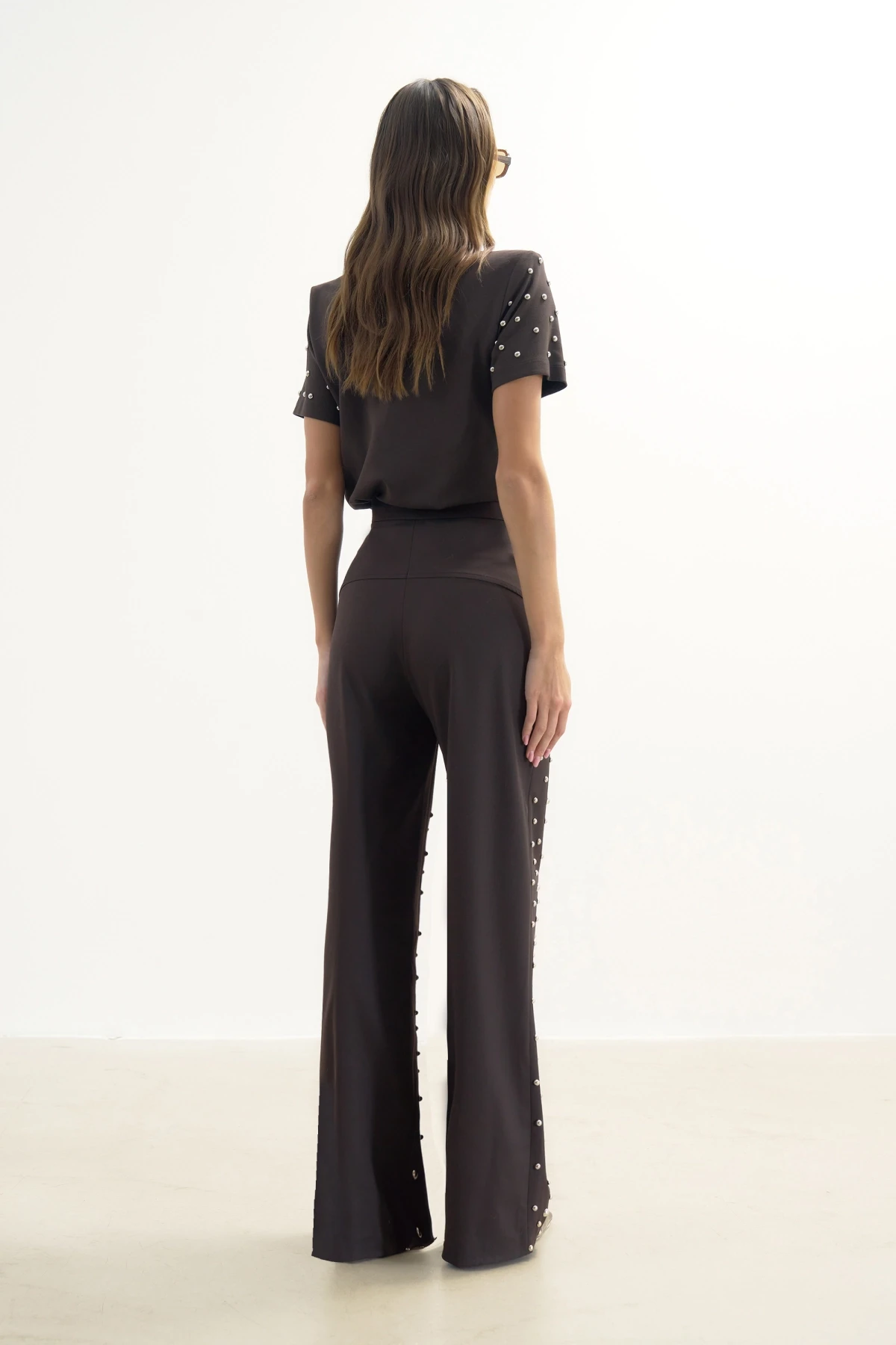 METALİK TAŞ BASKILI PANTOLON