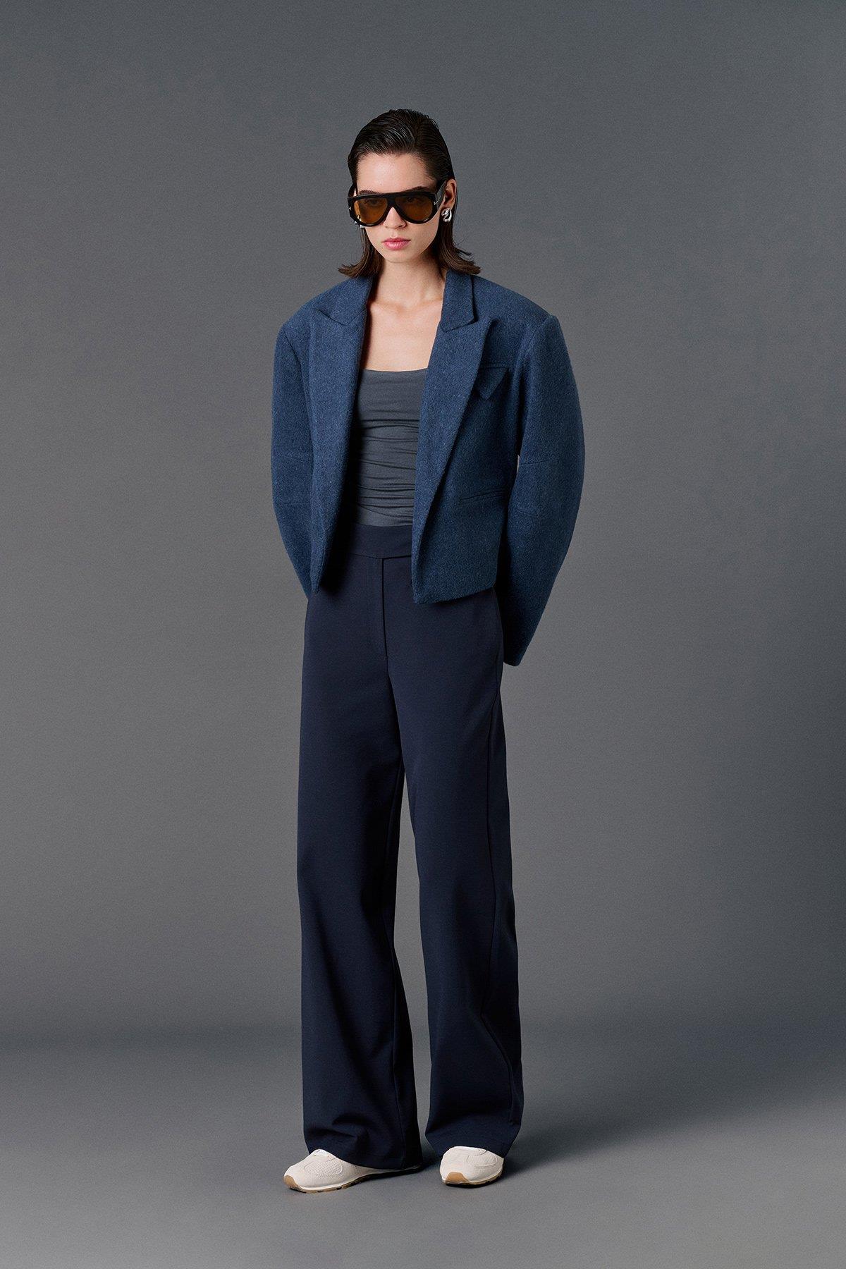 Cep detaylı casual kumaş pantolon laci