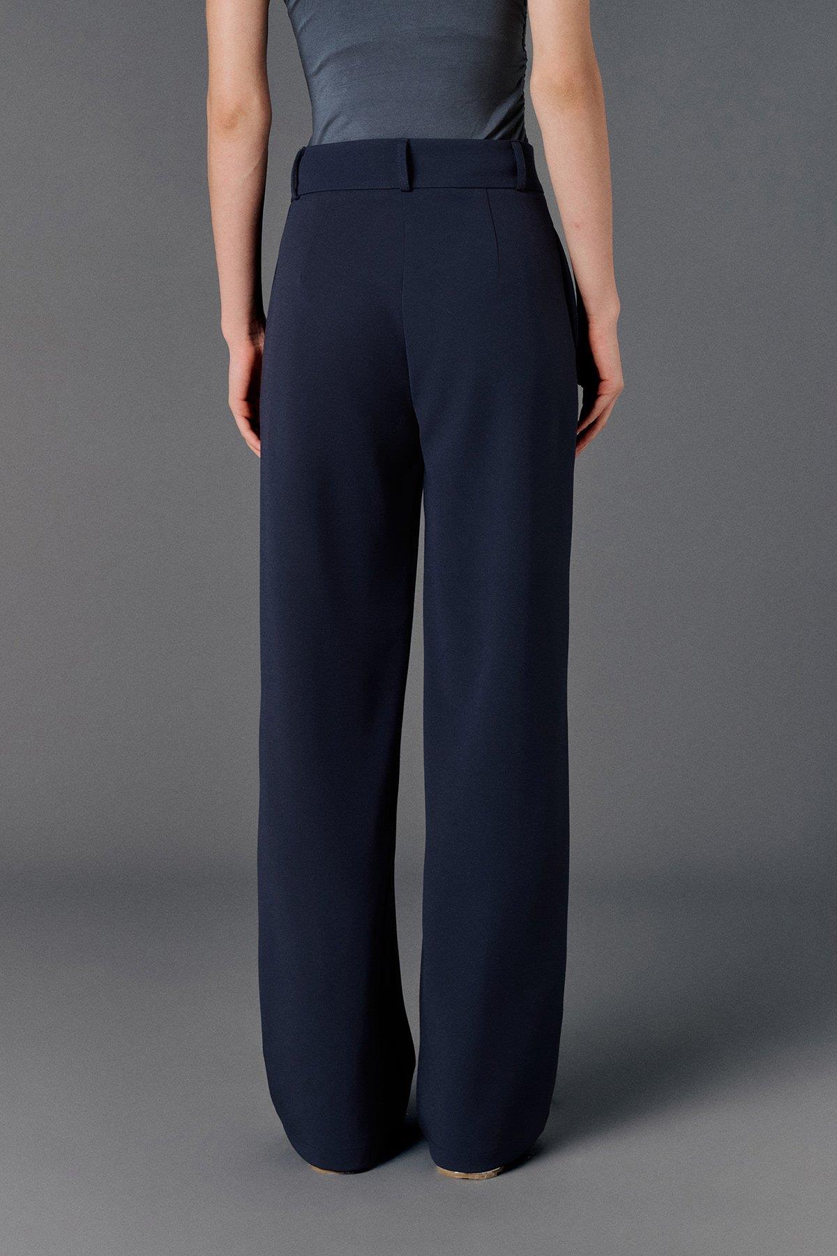 Cep detaylı casual kumaş pantolon laci