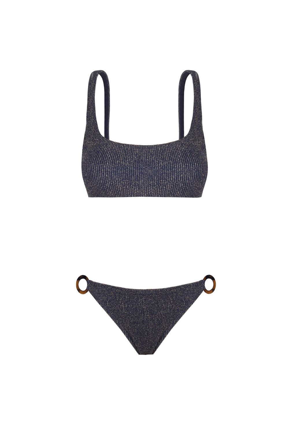 Ninette Parlak Dokulu Lacivert Bikini