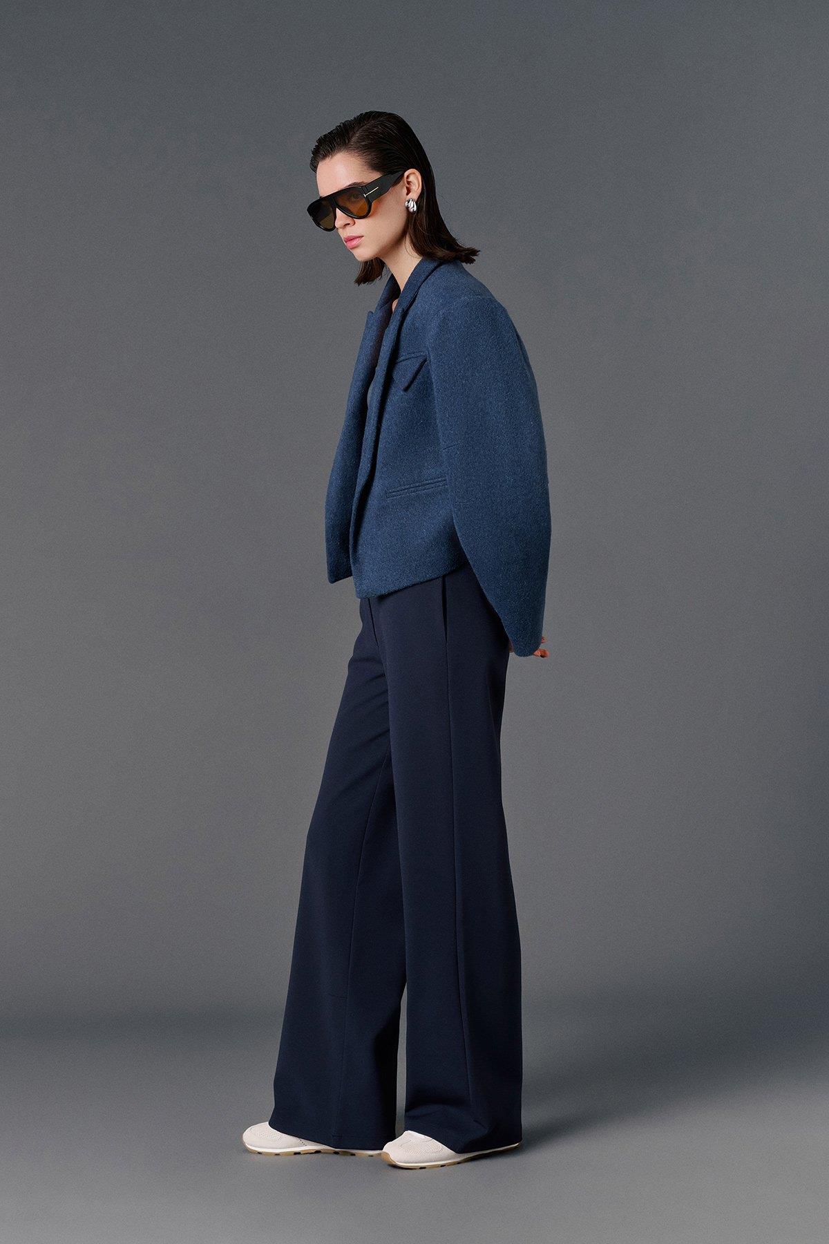 Cep detaylı casual kumaş pantolon laci