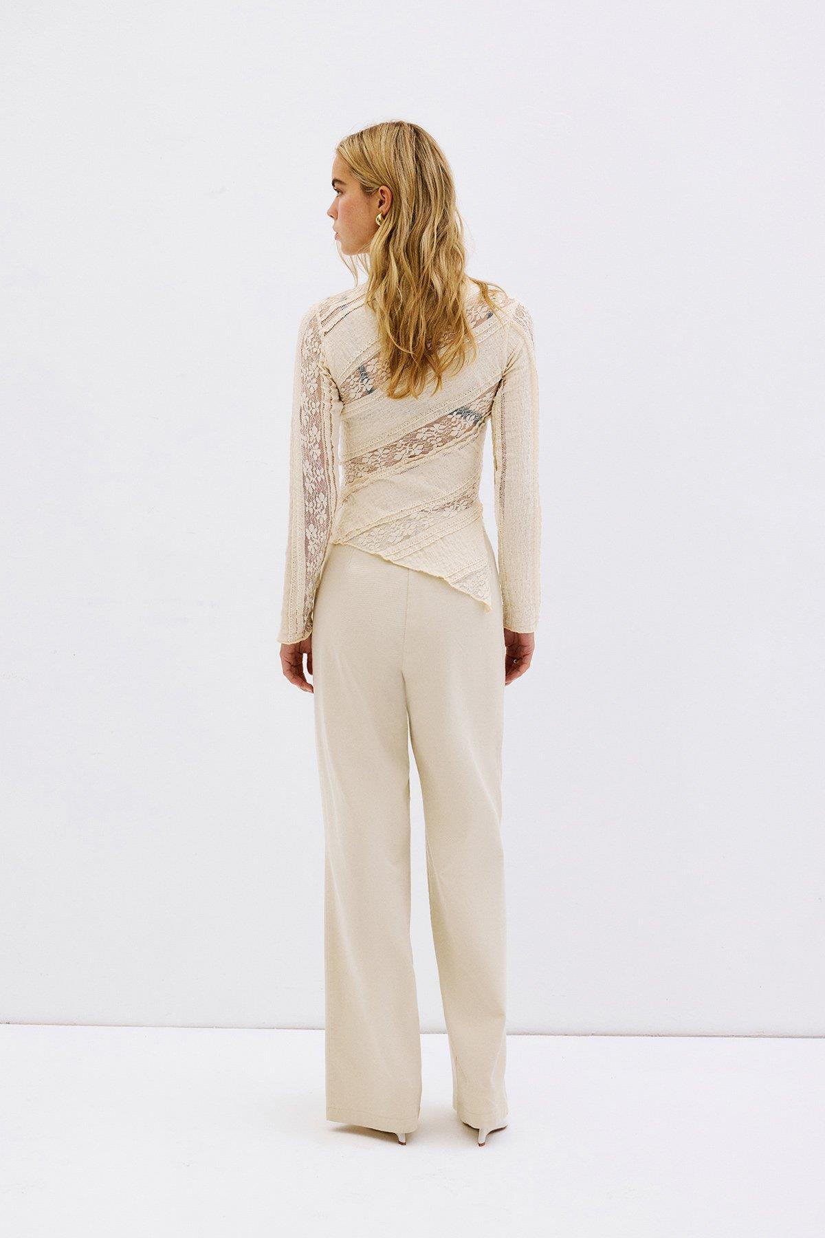 Bej palazzo pantolon