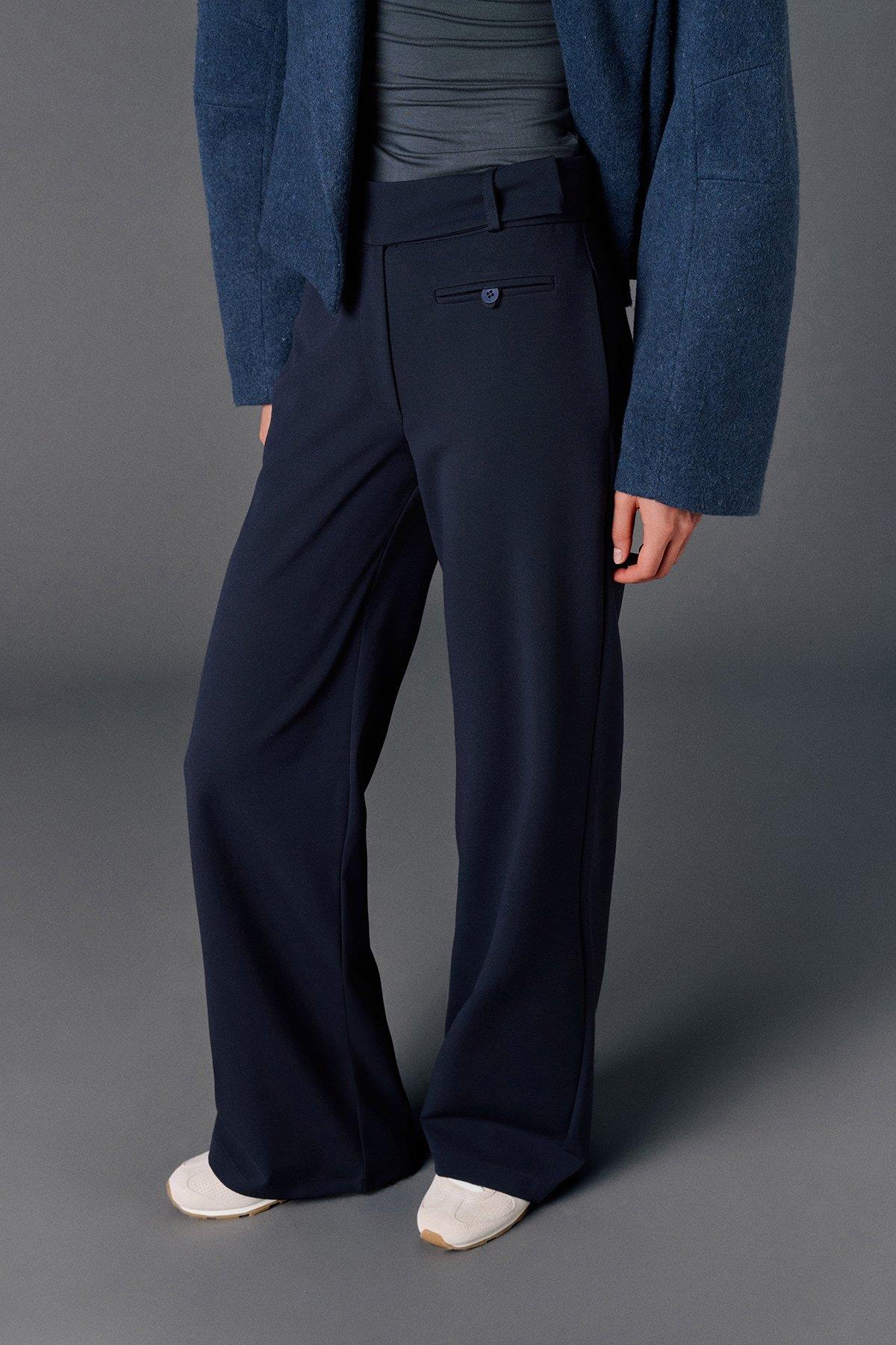 Cep detaylı casual kumaş pantolon laci