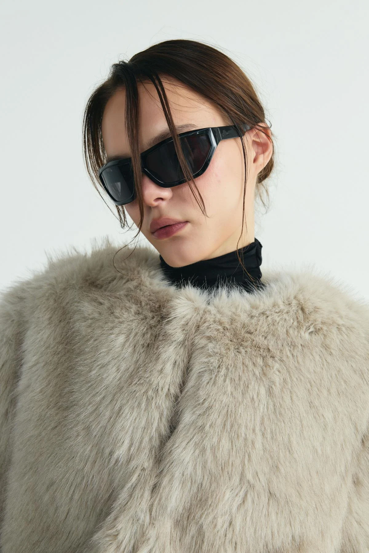 Gri Lexi Suni Kürk Ceket