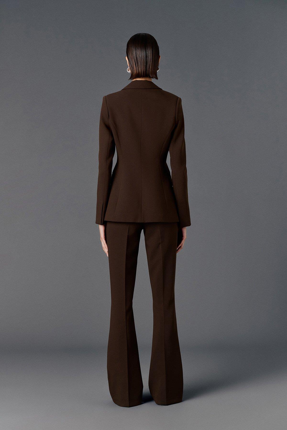 Fitted Kesim Blazer Ceket kahve