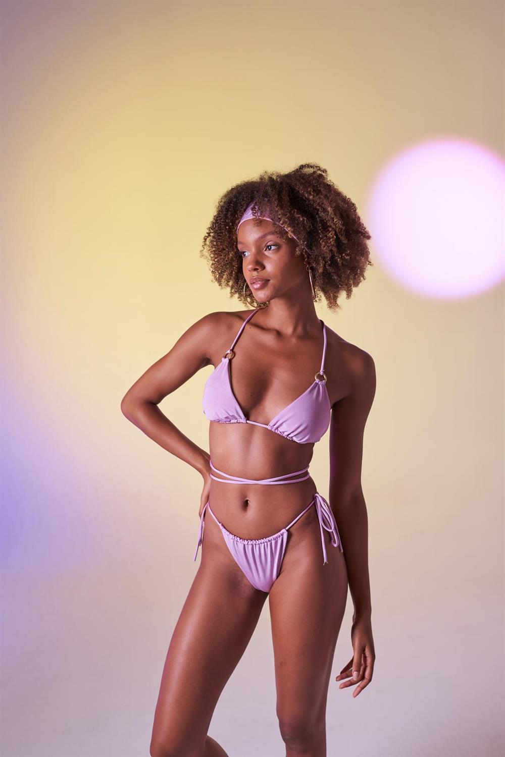 Bağcıklı U Kesim Brezilya Model Slim Delphi Bikini Altı Pembe
