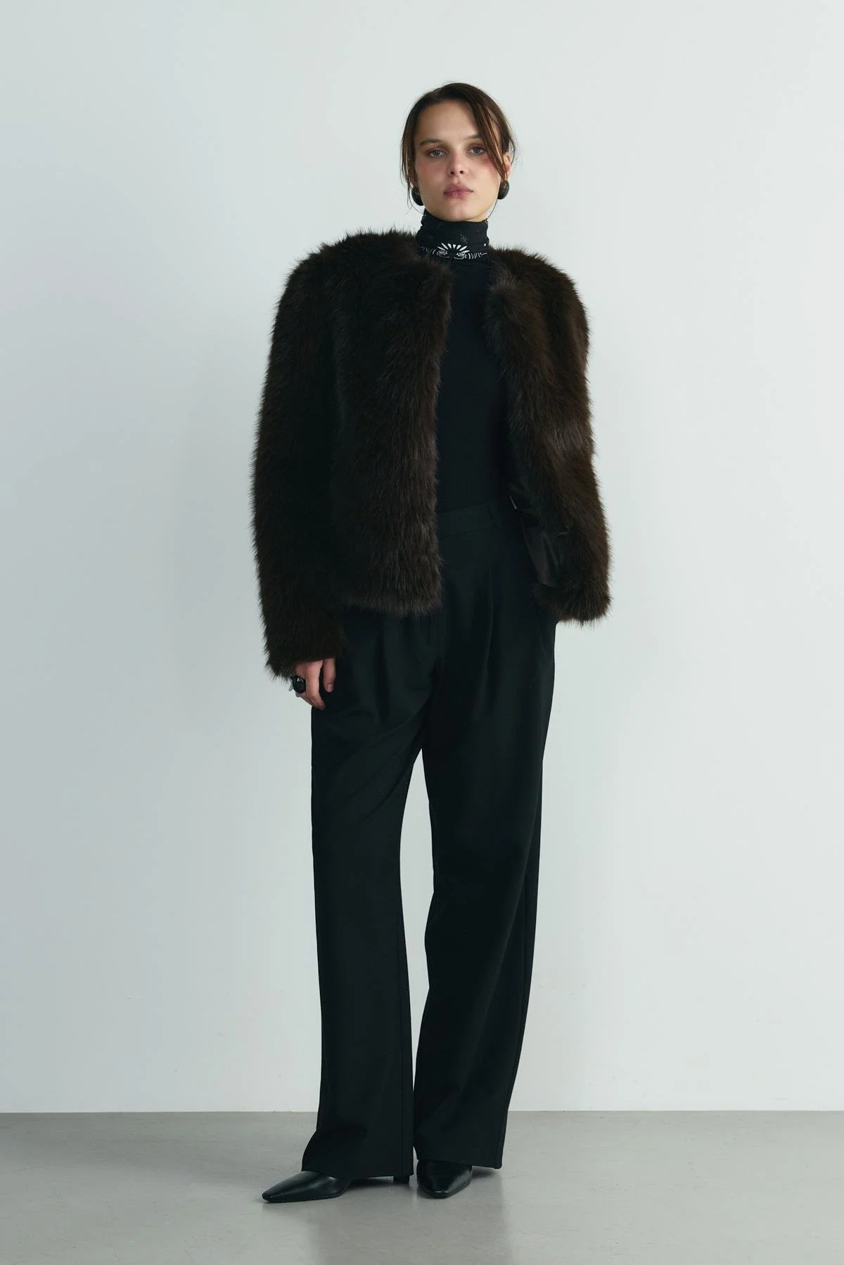 Acı Kahve Lexi Suni Kürk Ceket