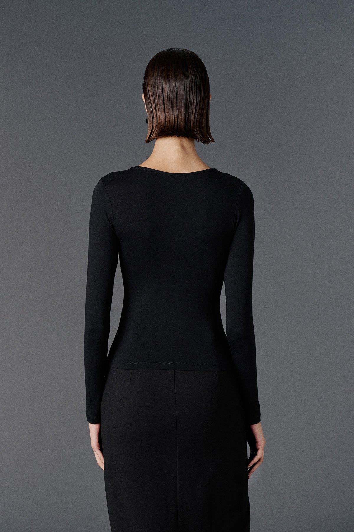 Cut Out detaylı bluz - Premium Edition syh
