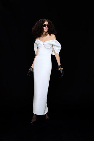 Alba Maxi Satin Dress White