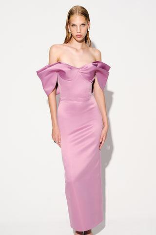 Alba Maxi Pink Satin Dress