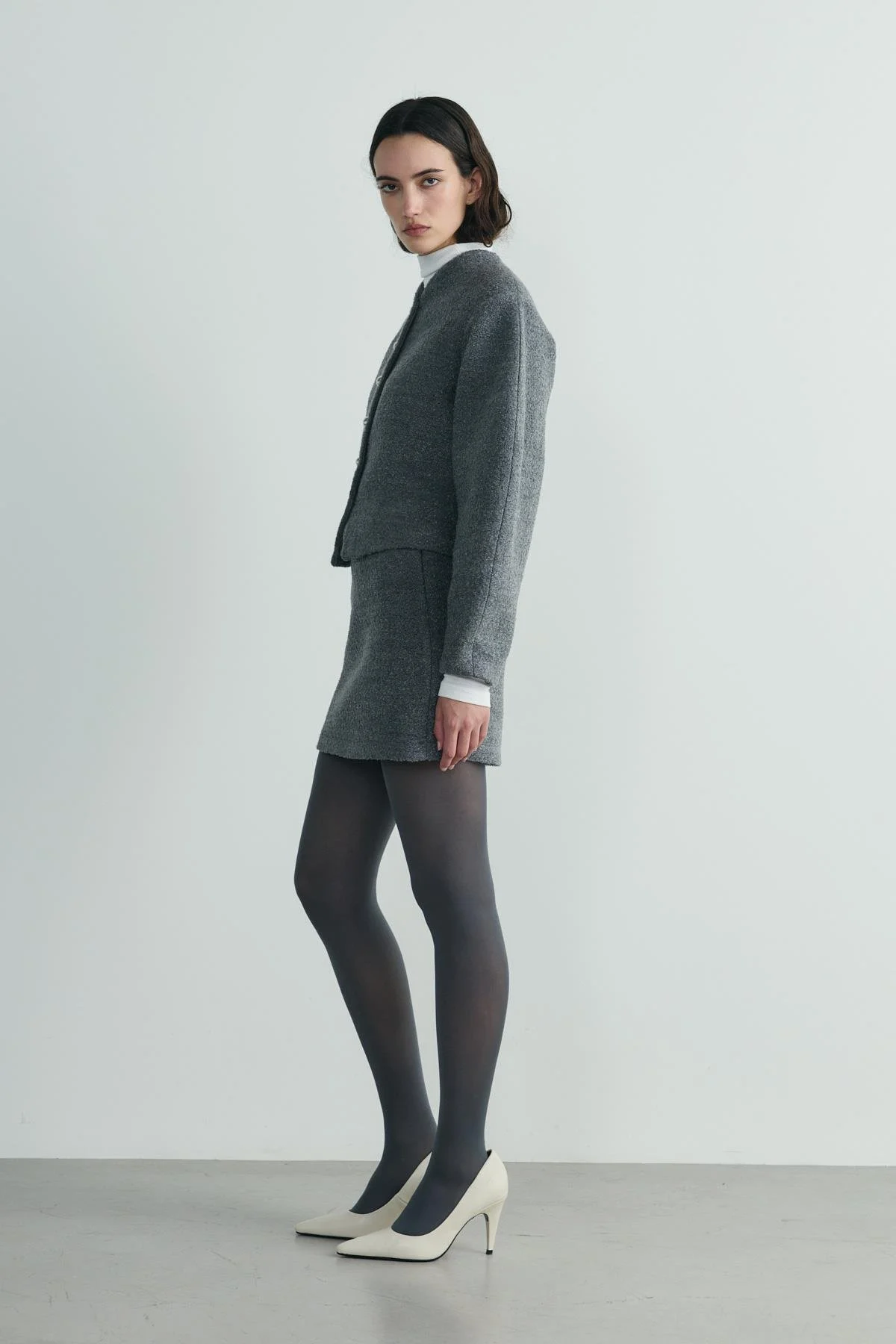 Füme Gigi Belden Oturtmalı Ceket