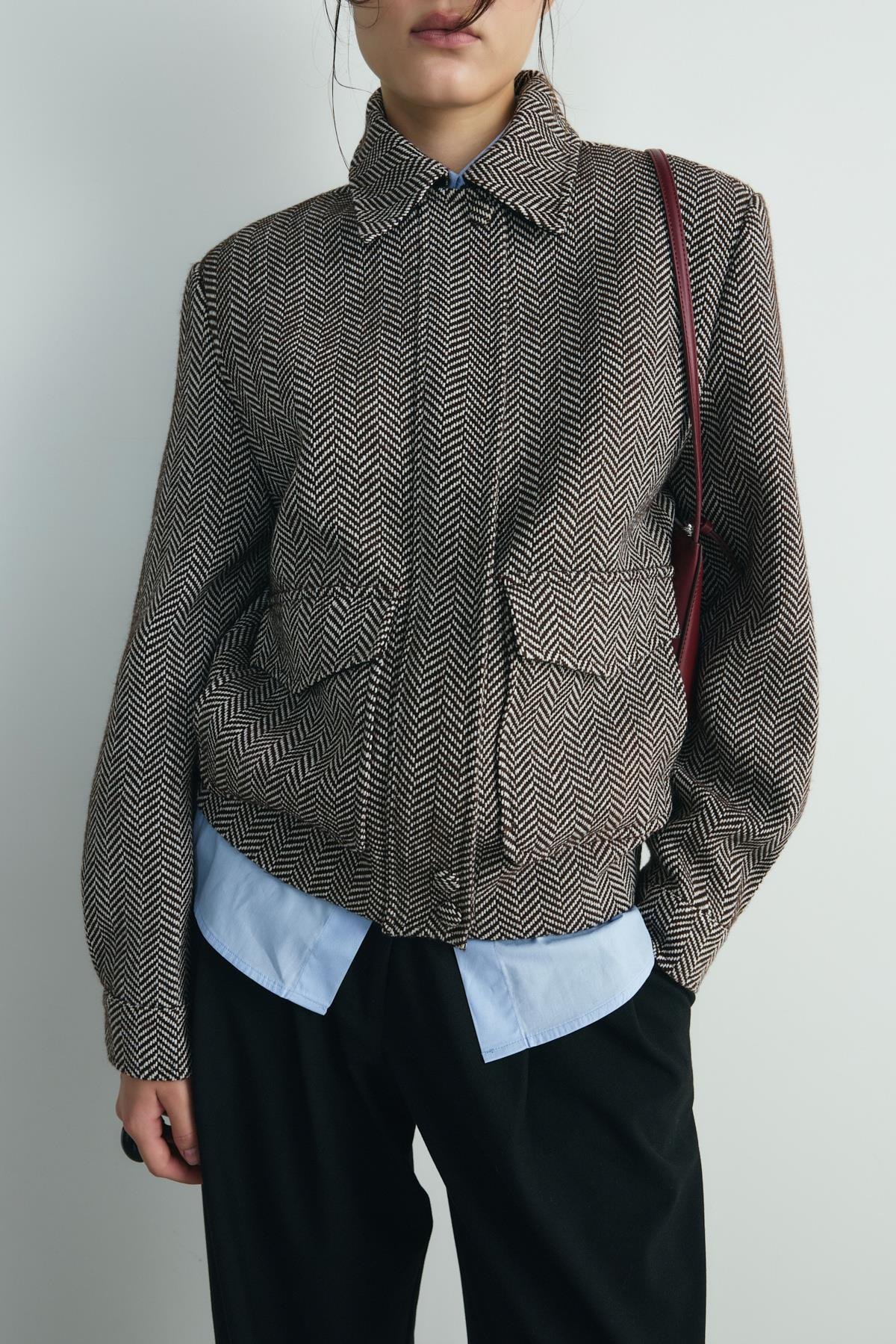 Acı Kahve Alder Kaşe Bomber Ceket