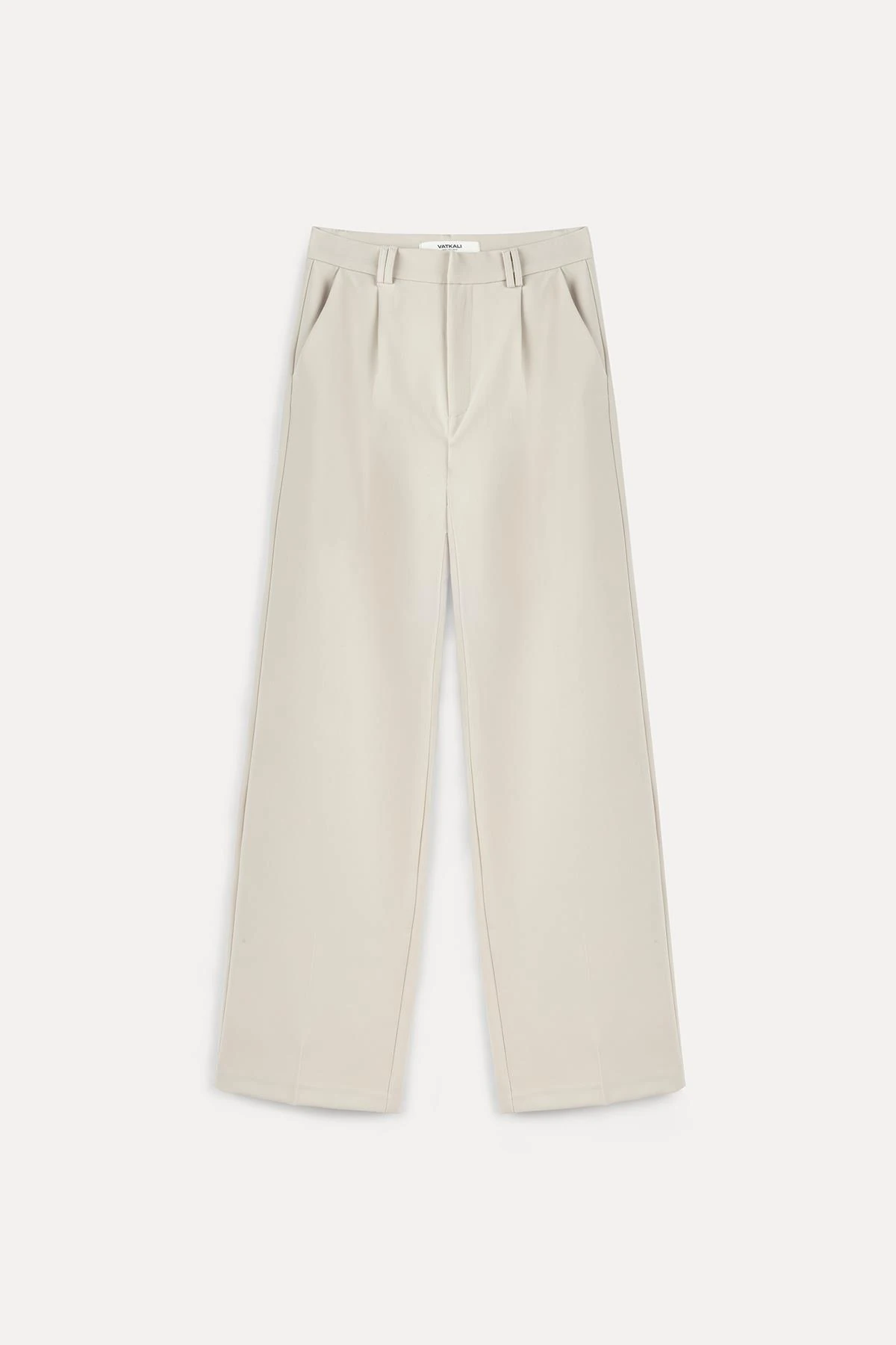 Wide leg yüksek bel pantolon bej