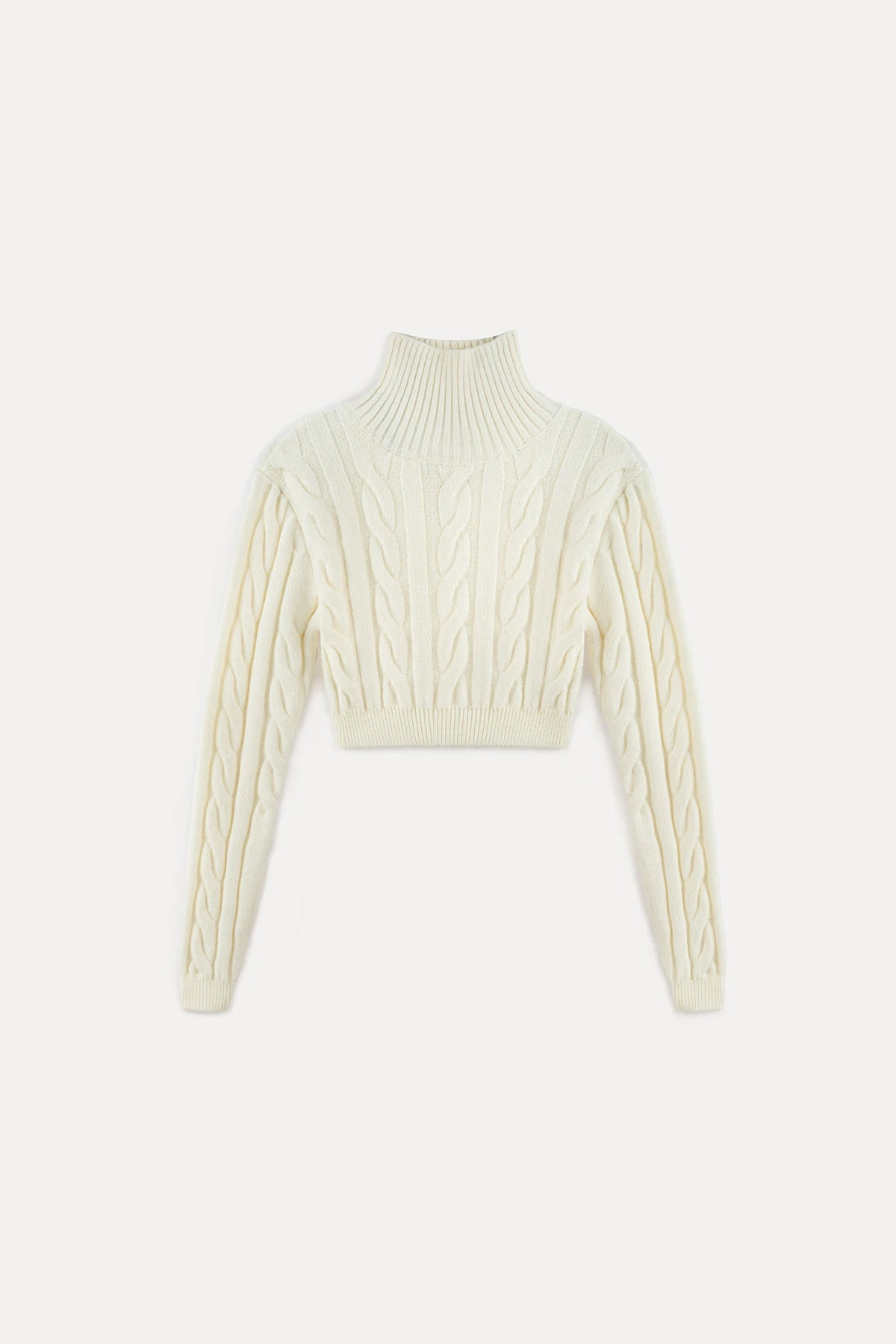 Boğazlı örgü crop kazak