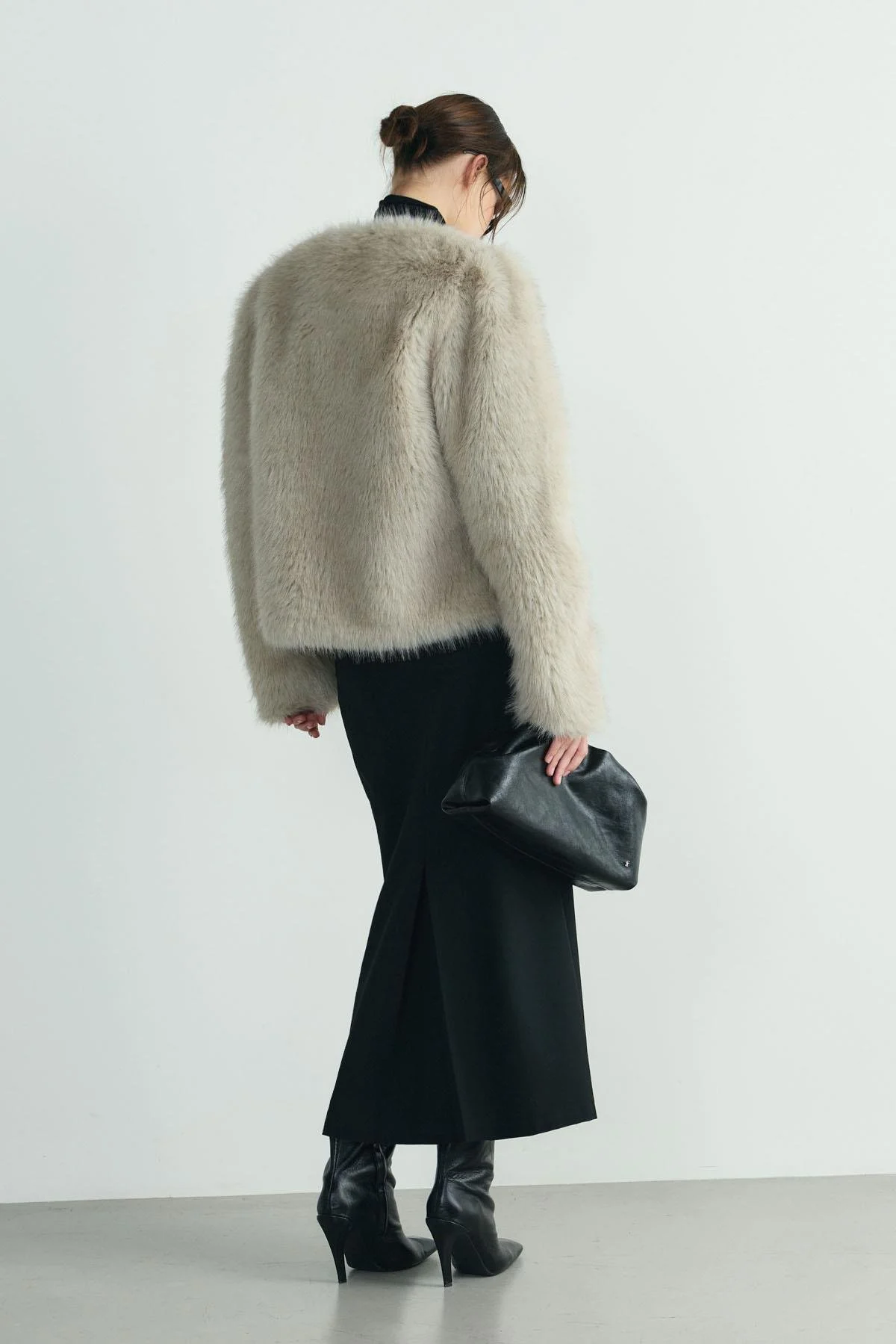 Gri Lexi Suni Kürk Ceket