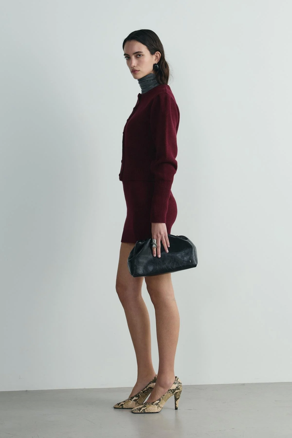 Bordo Lucy Triko Mini Etek