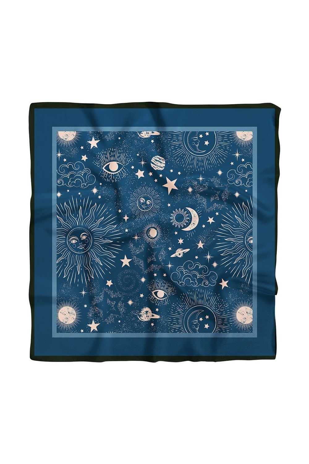 Kadın Lacivert Moon Desenli 50x50 Bandana