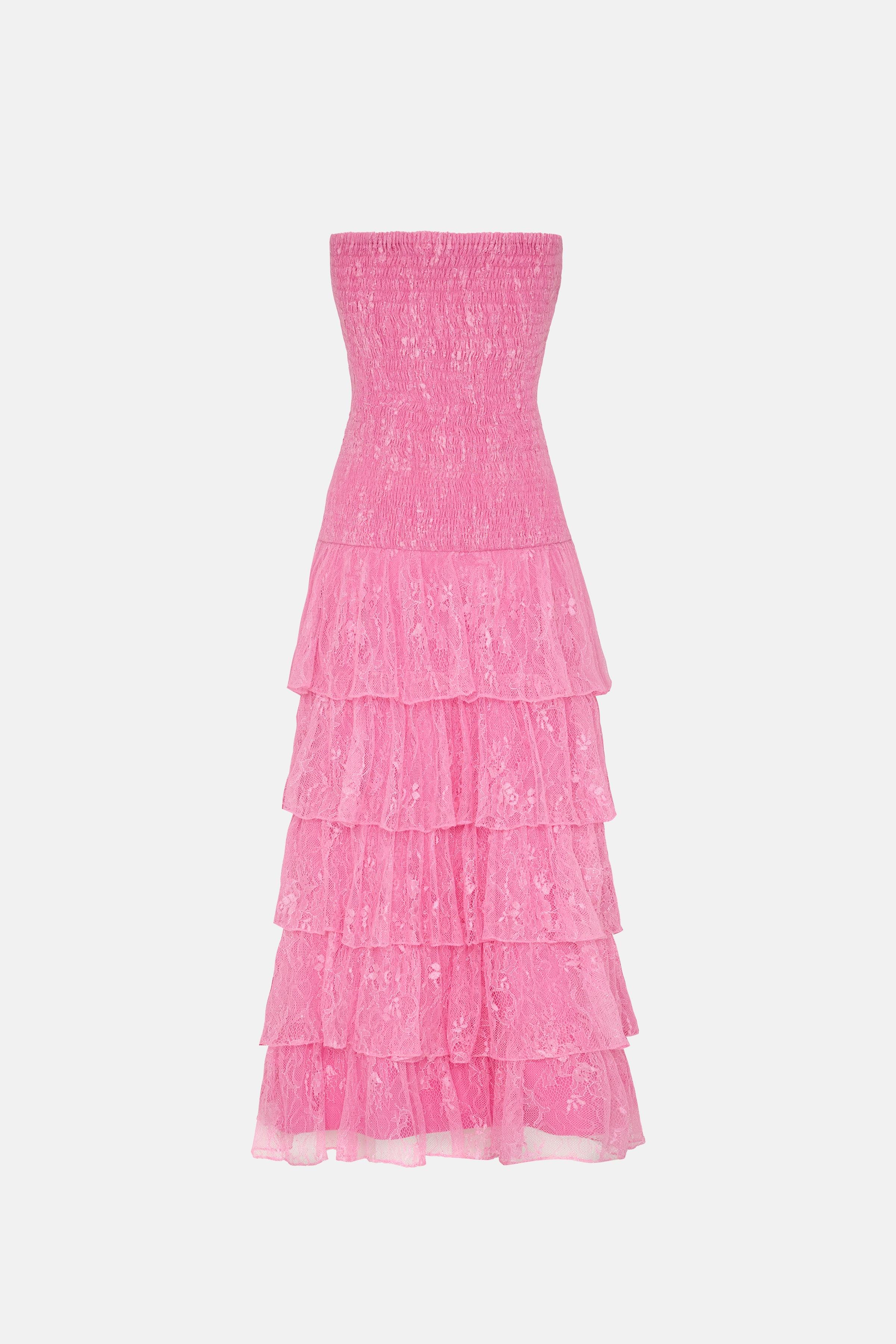 FLORA ELBİSE / PEMBE DANTEL