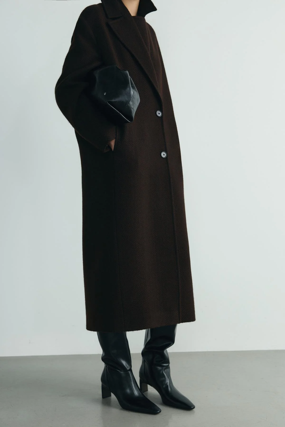 Acı Kahve Dora Uzun Oversize Kaban