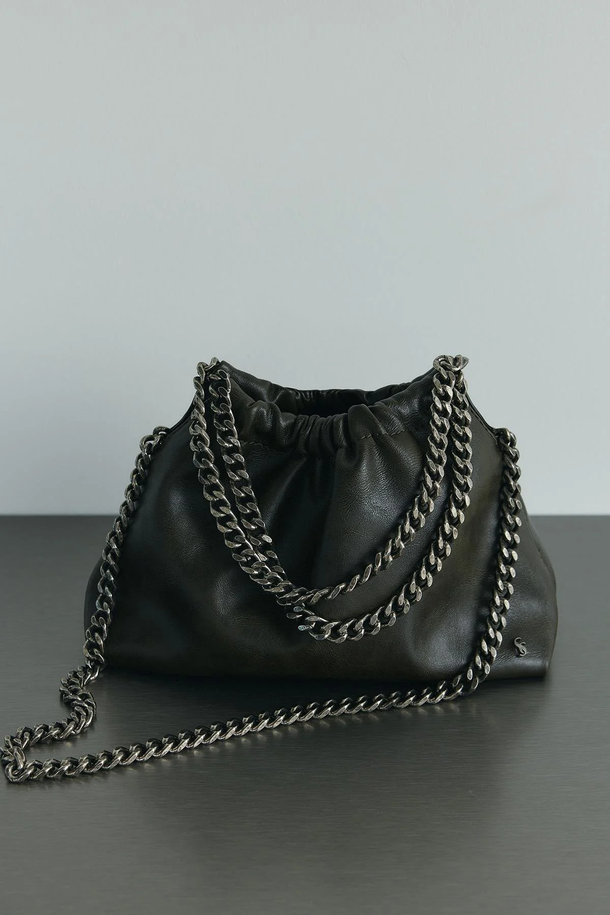 Haki Giorgia Zincirli Deri Mini Çanta