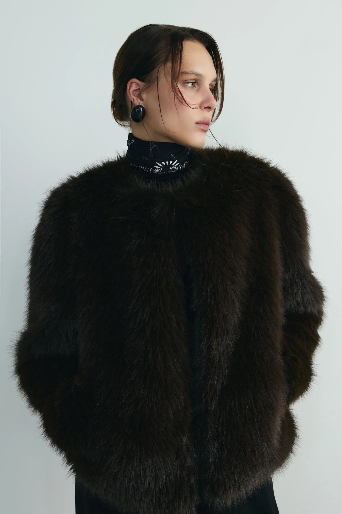 Acı Kahve Lexi Suni Kürk Ceket