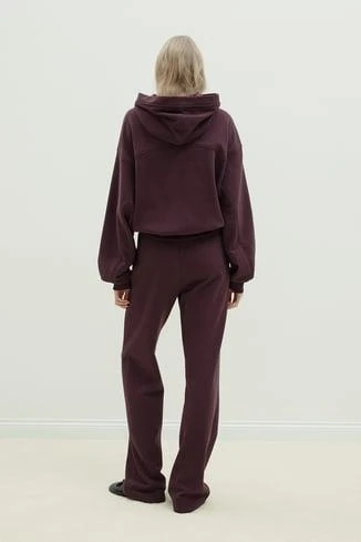 Mürdüm Gala Düğmeli Oversize Sweatshirt