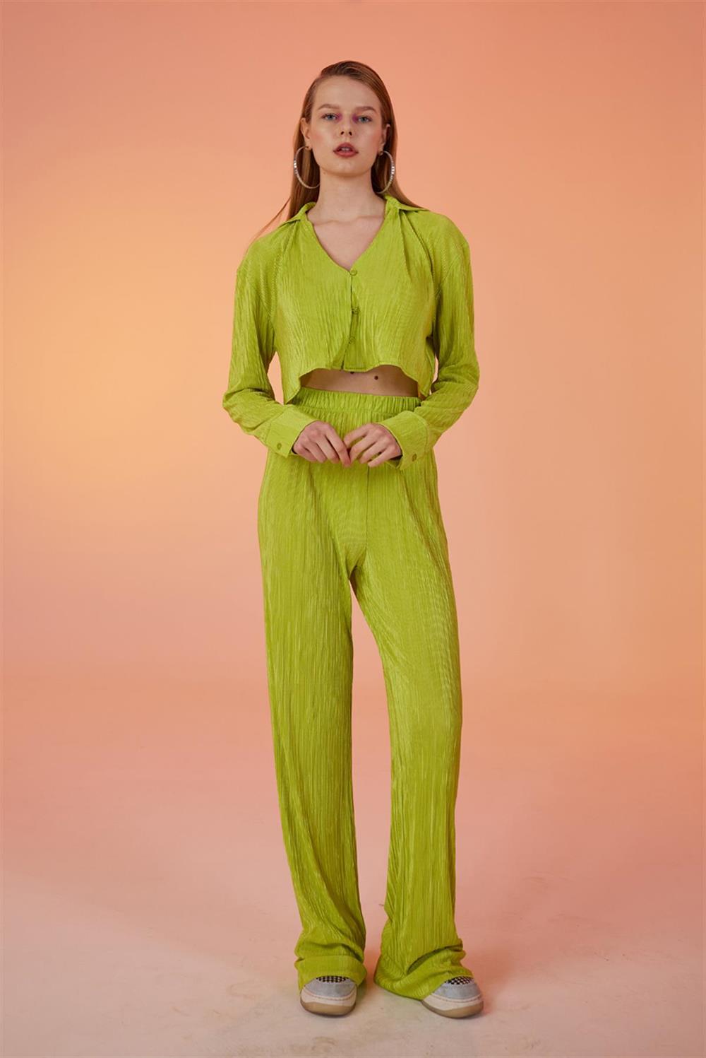 Comfy Crop Gömlek Yeşil