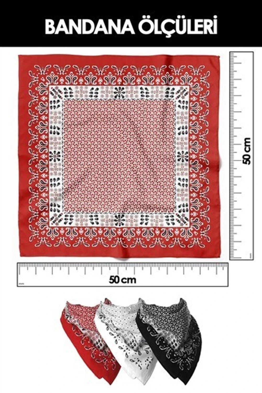 Kadın Turkuaz Leopard Desenli Bandana 50x50