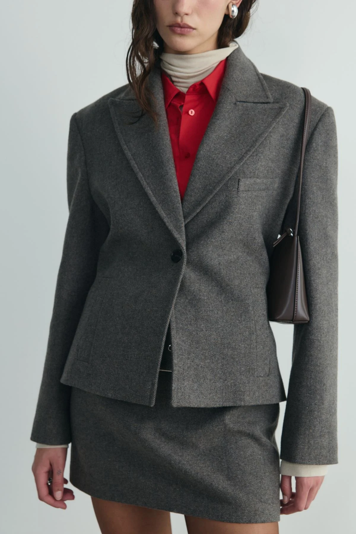 Kahverengi Blair Vatkalı Kaşe Ceket