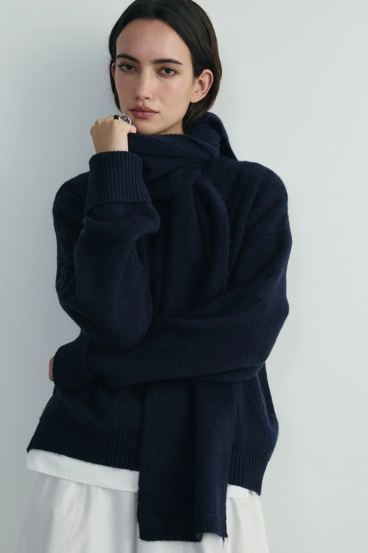 Lacivert Bella Triko Atkı