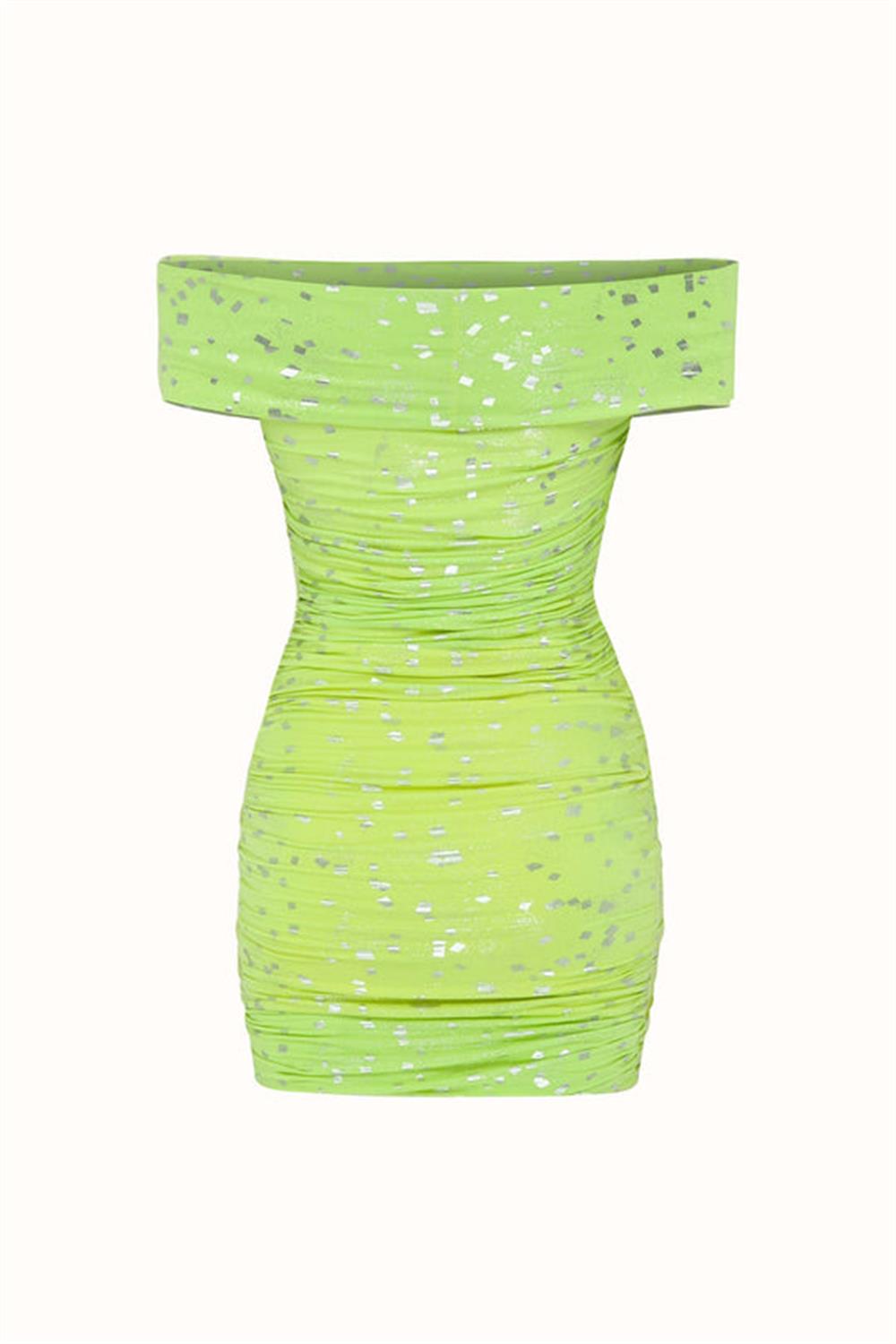 MARIMAR DRESS / GREEN METALLIC SEQUIN