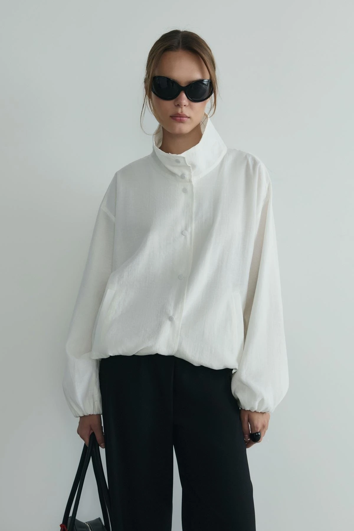 İnez Dökümlü Bomber Ceket