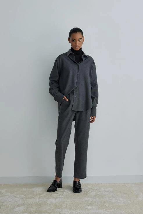 Füme Jil Yün Karışımlı Gömlek
