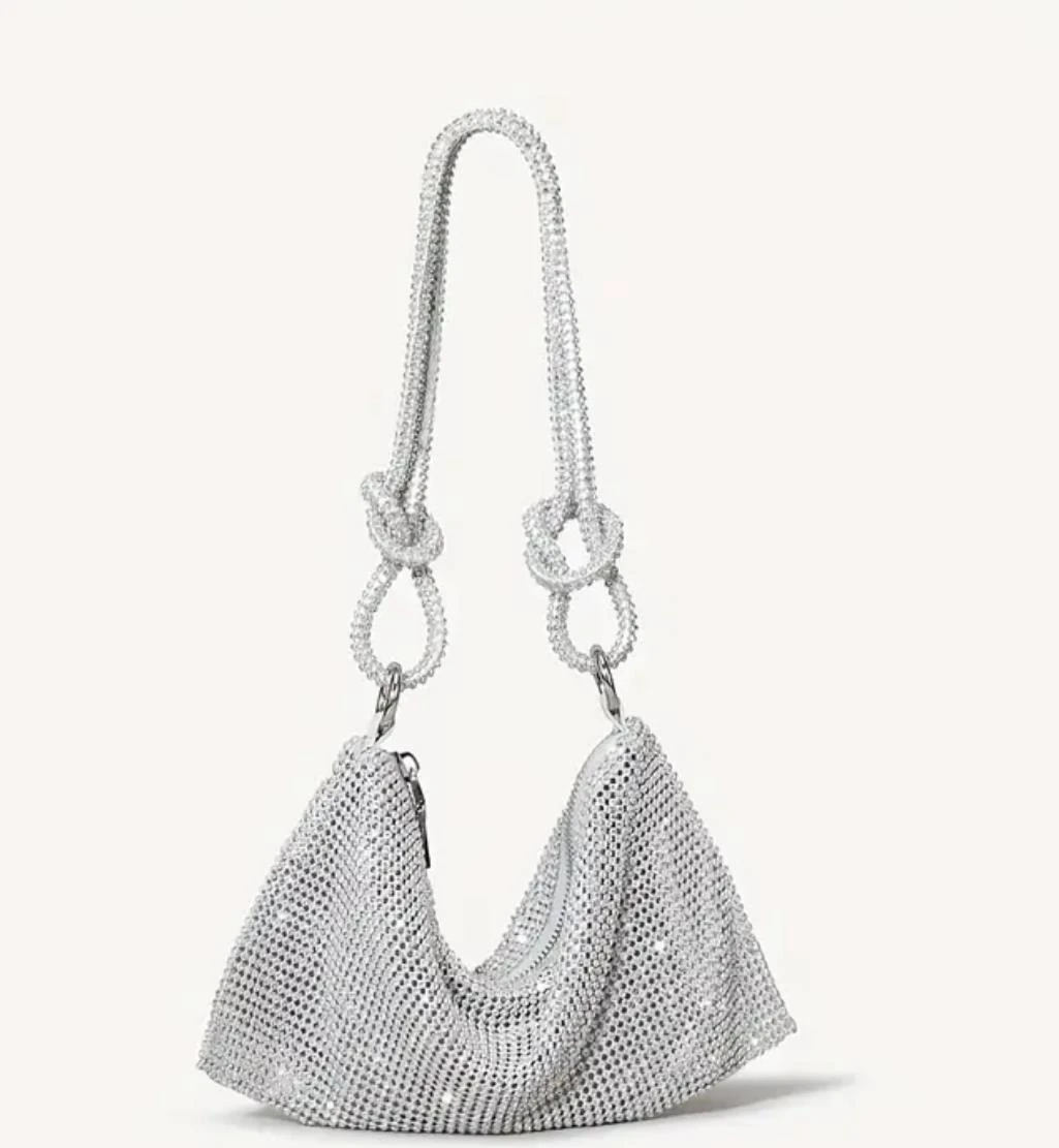 silver taşlı çanta