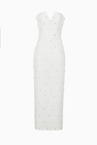 AUSTIN MAXI CREPE DRESS WHITE