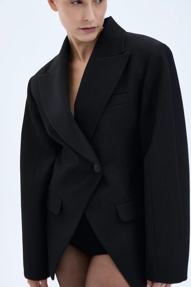 PARRISH GABARDIN BLAZER BLACK