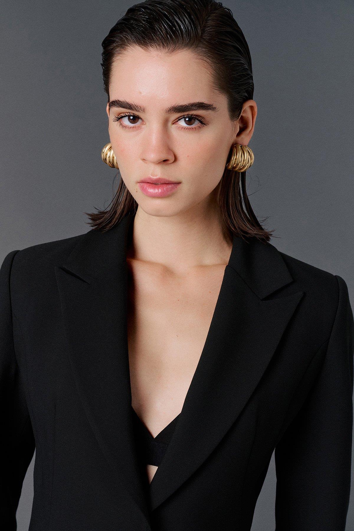 Fitted Kesim Blazer Ceket siyah