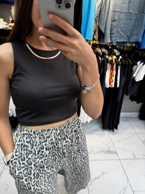 SİYAH KALIN ASKILI CROP