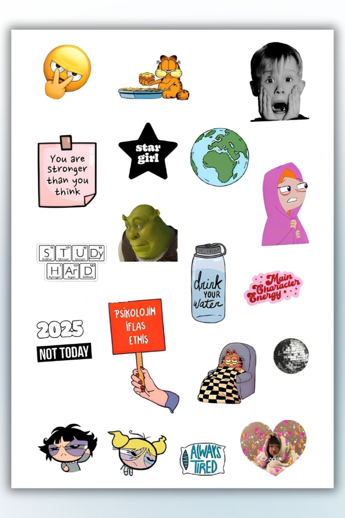 Komik Sticker Telefon Laptop Notebook Tablet Defter Matara Stiker Etiket