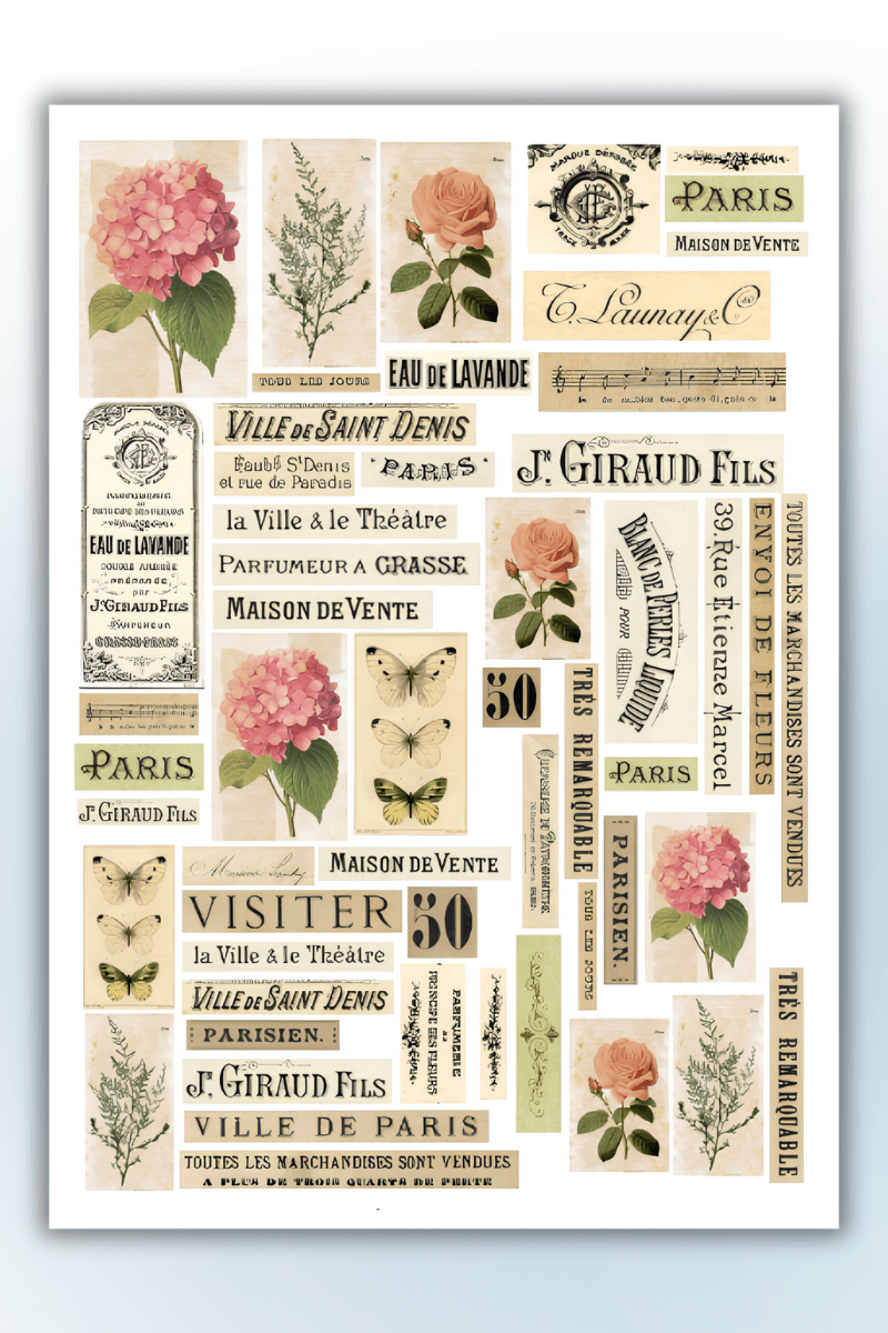 Birikiyedi 5'li Vintage Sticker Planner Ajanda Bullet Journal İçin Uygun Set