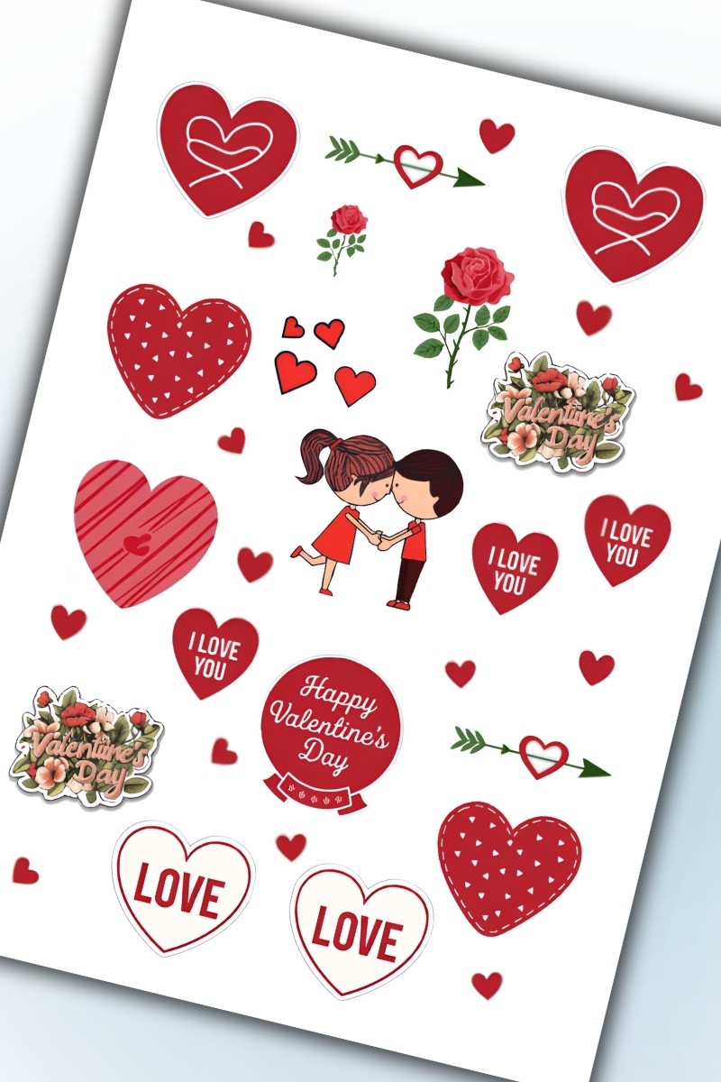 Birikiyedi Sevgi Temalı Sticker Planner Ajanda Bullet Journal Için Uygun