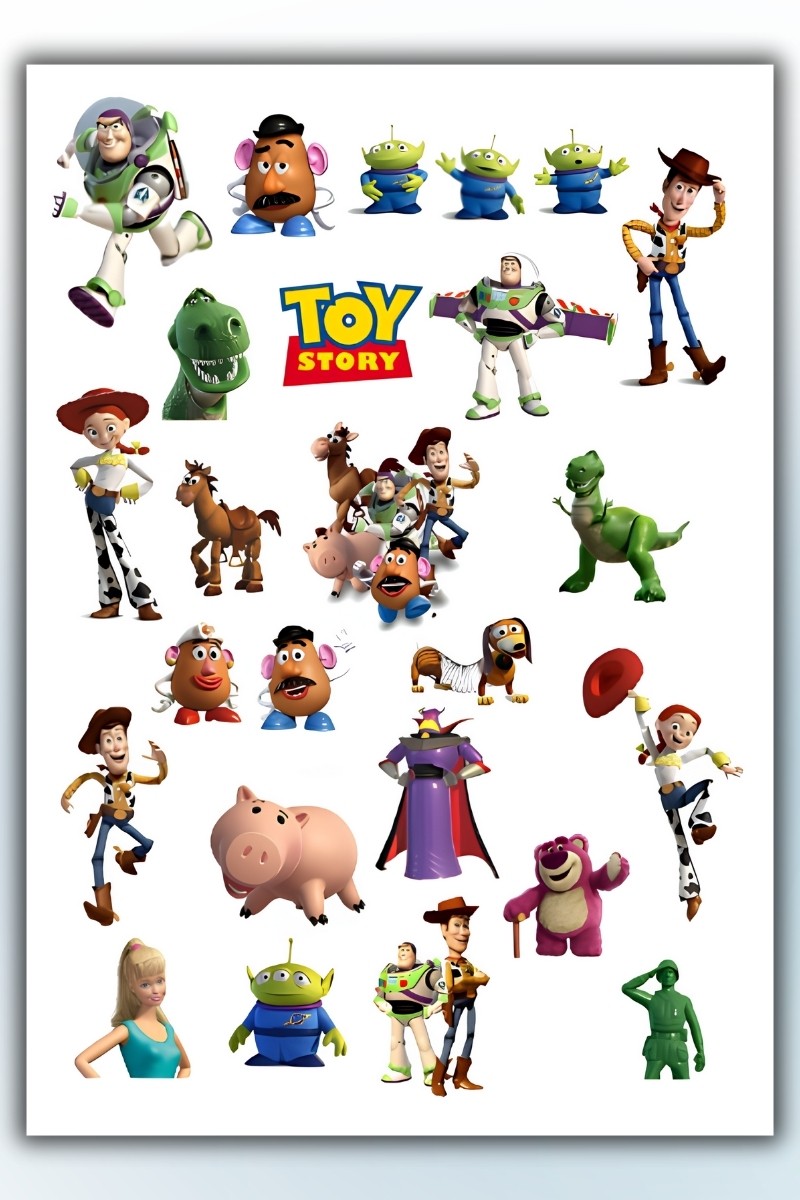 Birikiyedi Oyuncak Hikayesi Toy Story 2 Li Set  Sticker Telefon Laptop Notebook Tablet Defter Matara Etiket
