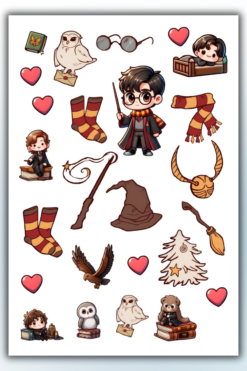 Birikiyedi Harry Potter Sticker  3 Lü Set Telefon Laptop Notebook Tablet Defter Matara Etiket